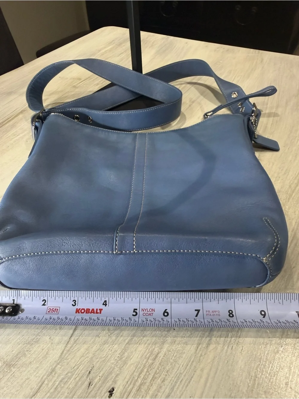 Vintage Y2K Coach Dusty Blue Legacy Leather Crossbody Hobo Bag